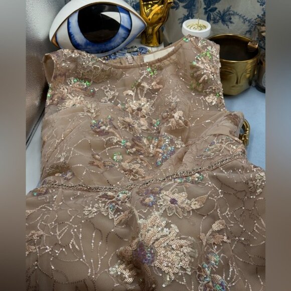 🆕 BRONX & BANCO 🧿 NWOT Violet Mini Dress, Gold & Champagne Sequin - Sz L US 8 - Picture 13 of 15